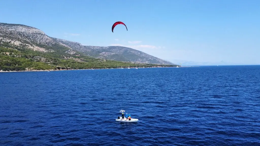 kite school from a boat